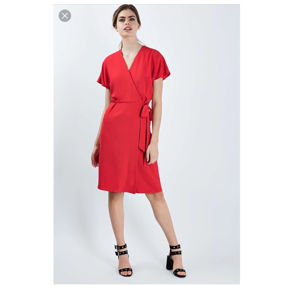 TopShop Red Wrap Dress New Without Tags